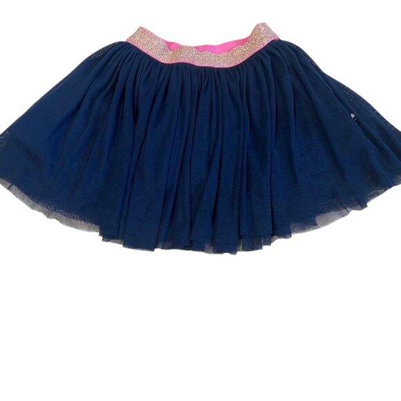 Toobydoo NYC Girls Navy Tulle Skirt with Pink Sparkle Waistband, Size 4 - Picture 1 of 6